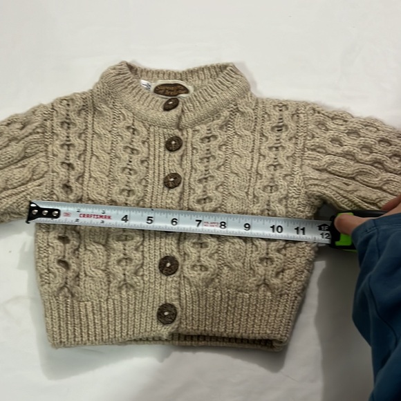 Sweaters of Ireland Pure Merino Wool Baby Cable Knit Hand Finished Size 18M - Picture 5 of 6